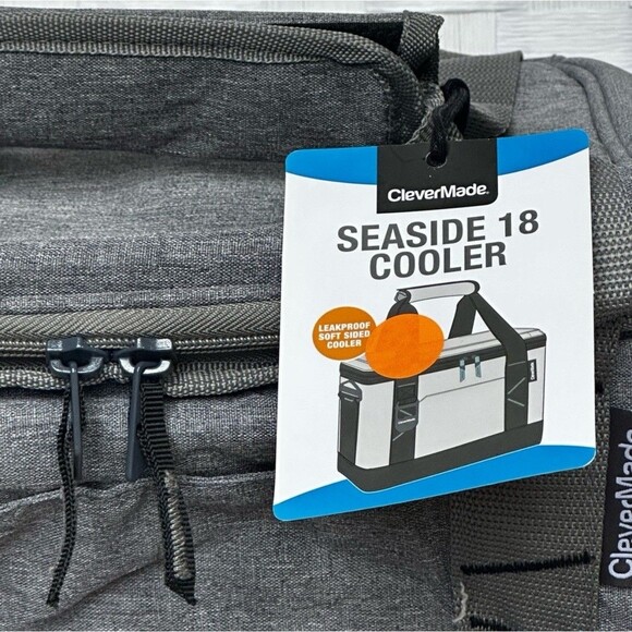 CleverMade Seaside Cooler 18 Collapsible Cooler Bag, 18 Can - Gray NWT - Picture 5 of 16